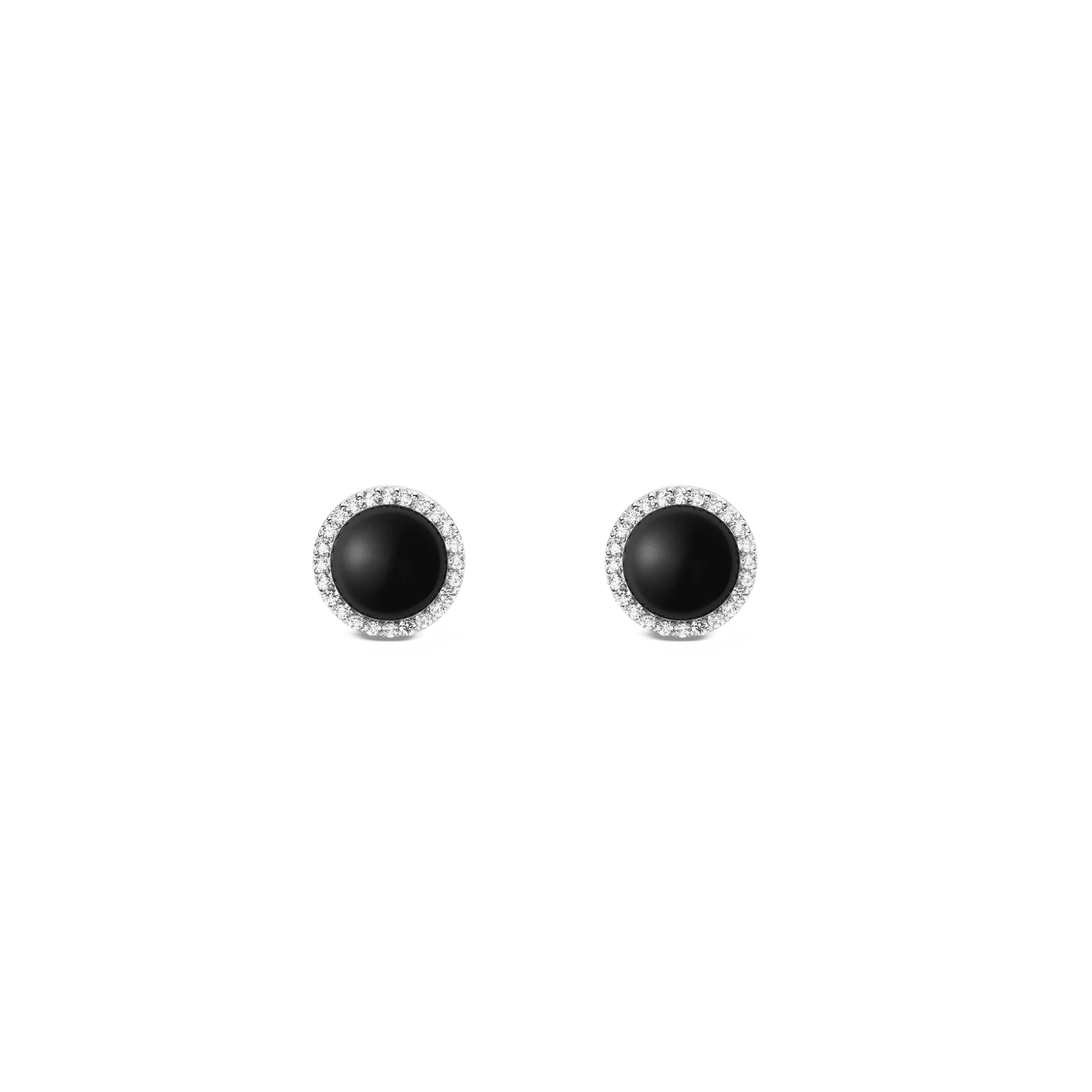 Audrey Earrings Black Agathe Silver