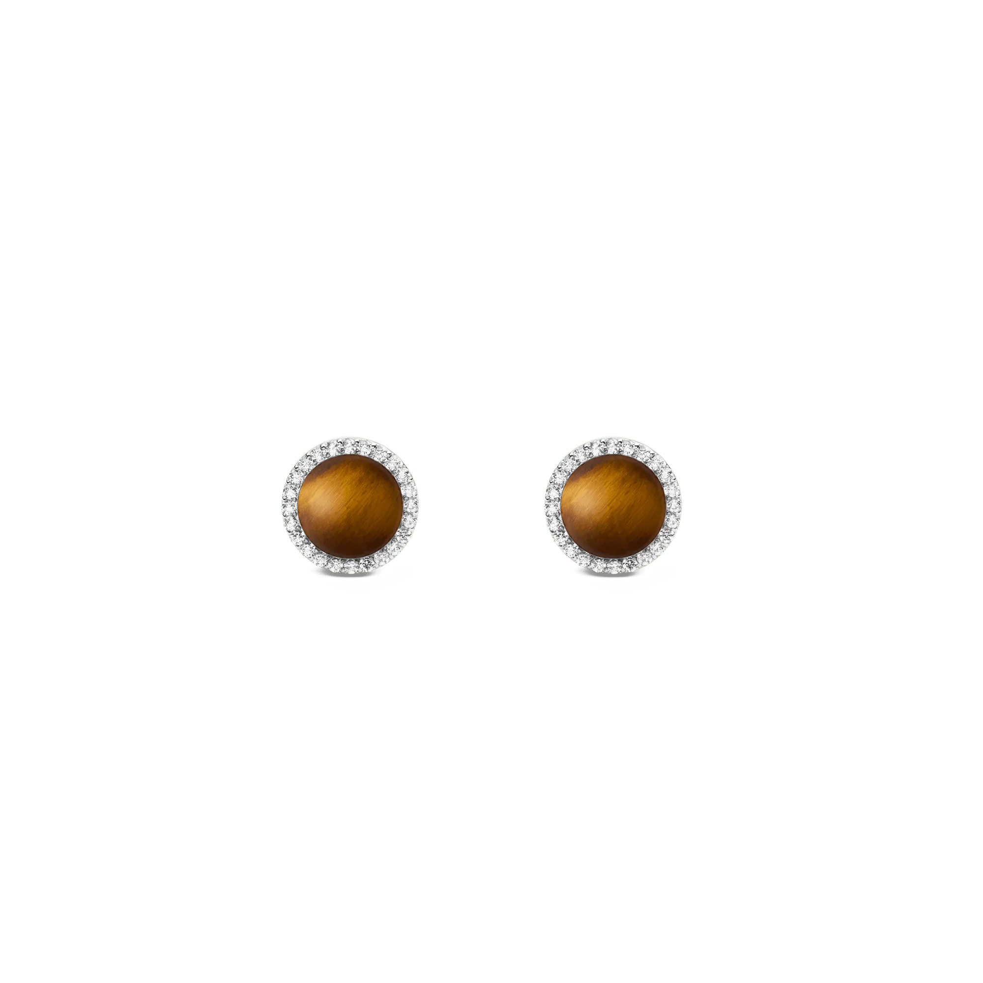 Audrey Earrings Tiger Eye Silver