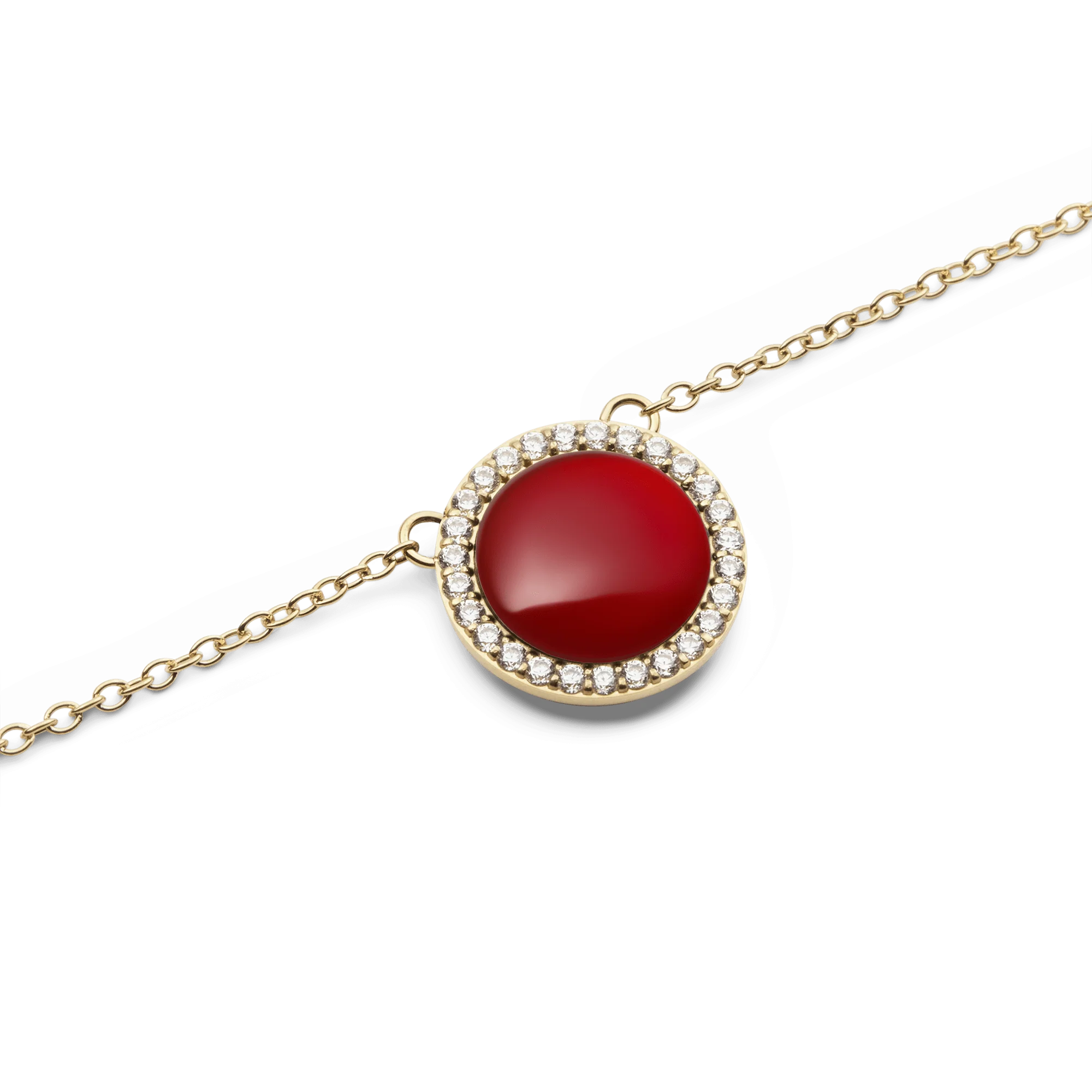 Audrey Necklace  Red Agathe Gold - Image 3