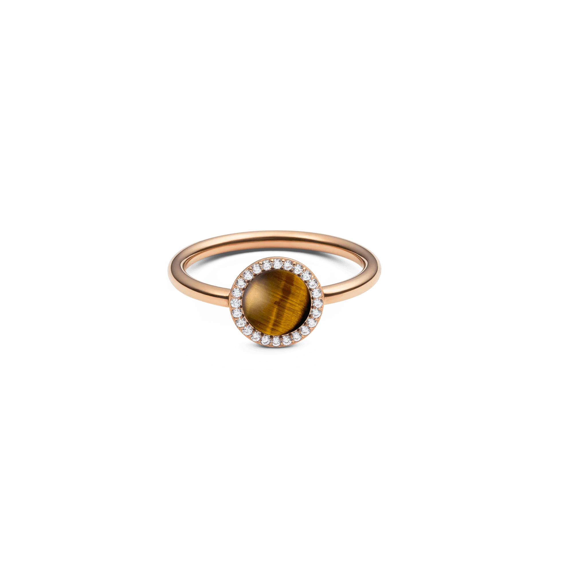 Audrey Ring Tiger Eye Rose Gold
