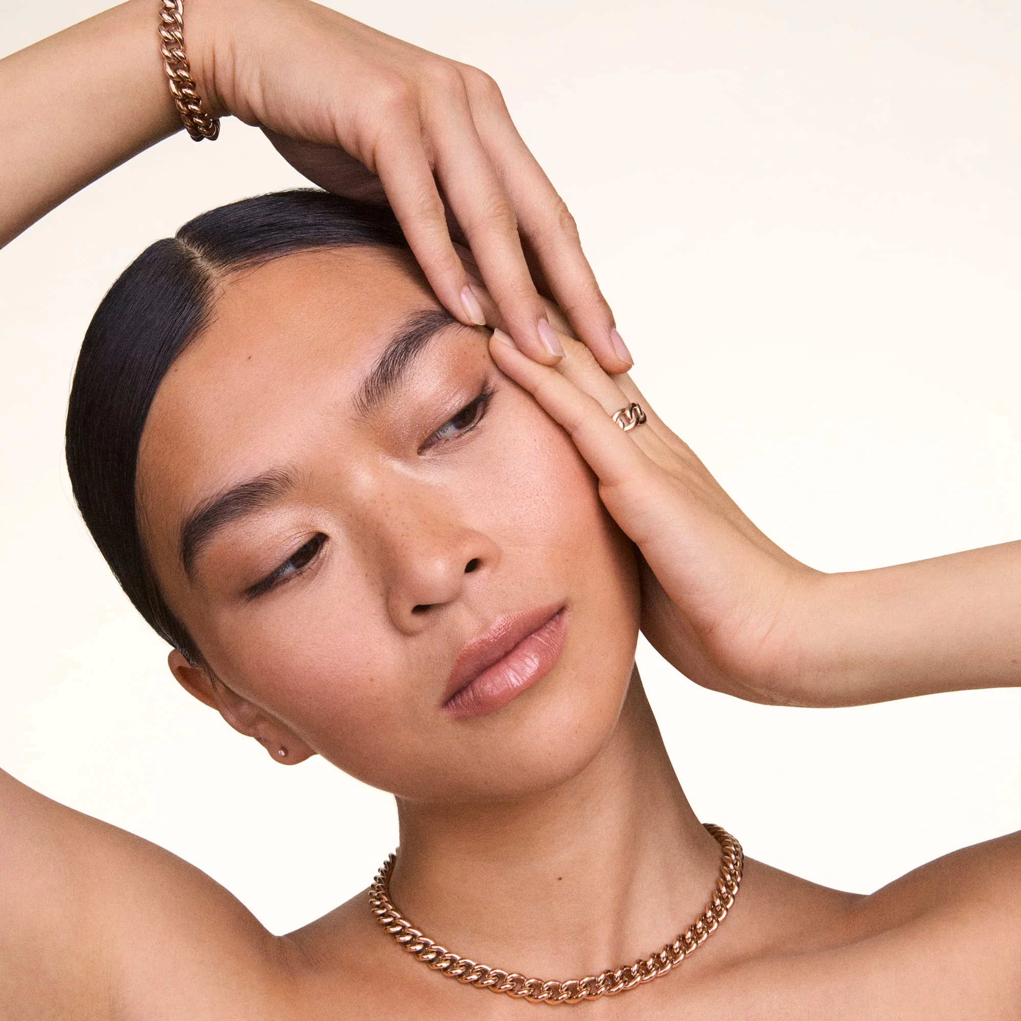 Chunky Chain Necklace Rose Gold - Image 4