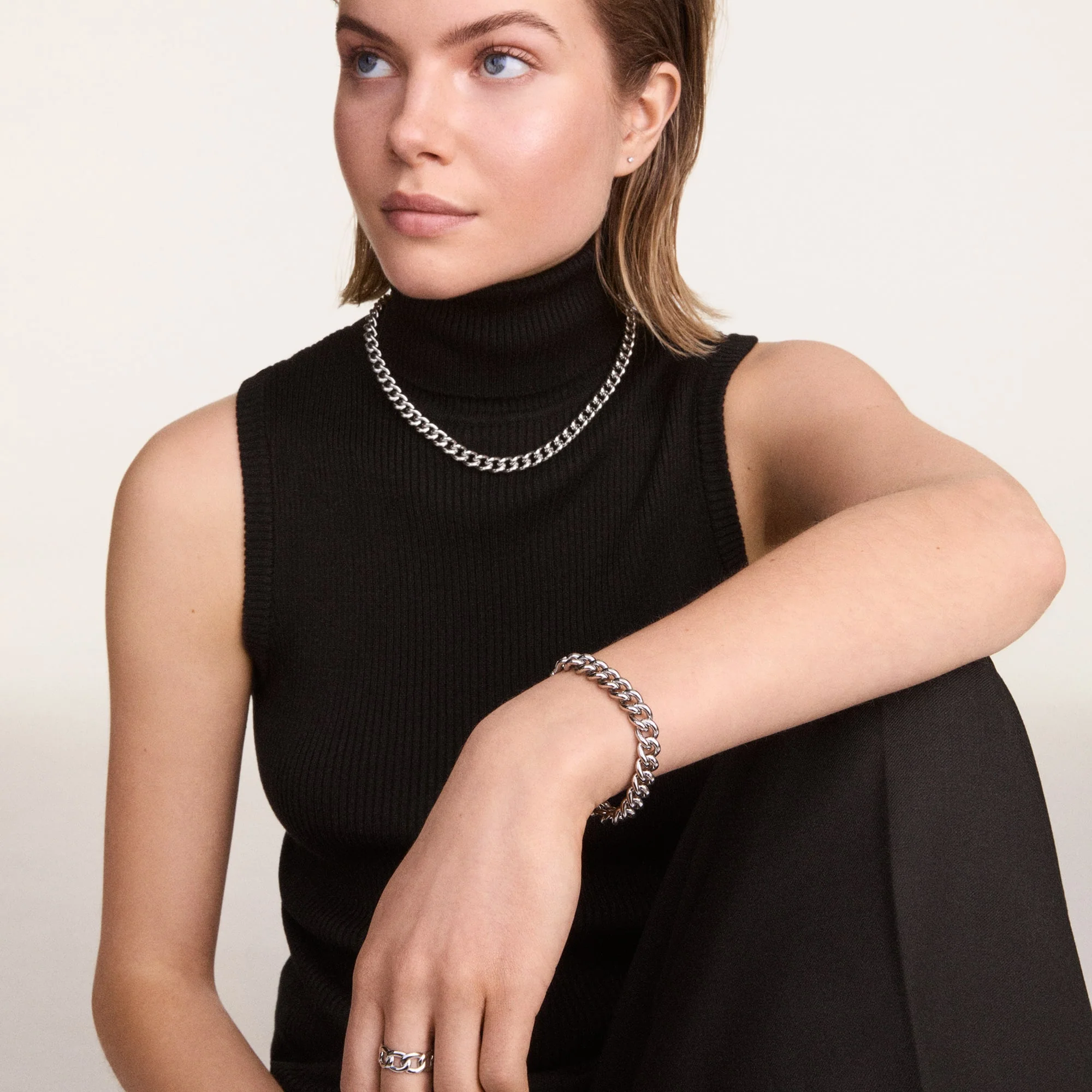 Chunky Chain Ring Silver - Image 4