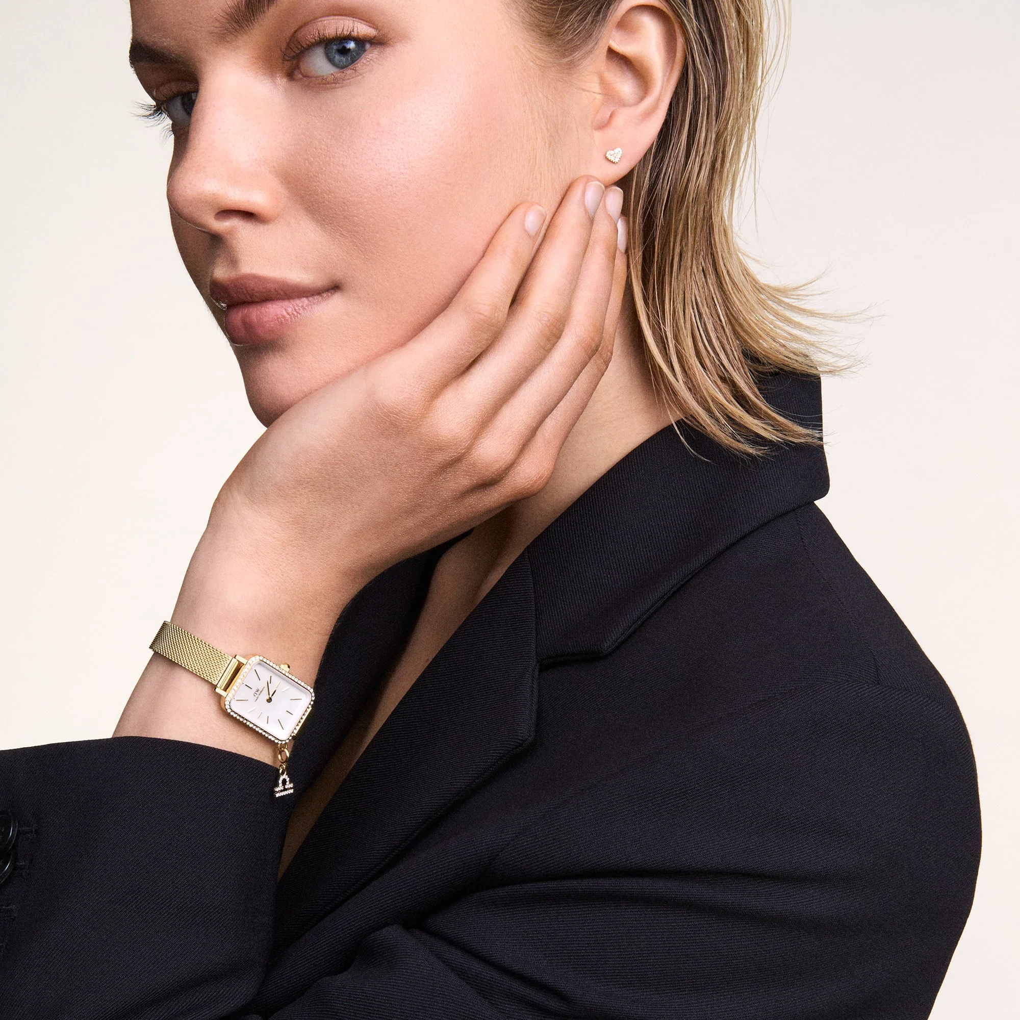 Crystal Heart Stud Rose Gold - Image 2
