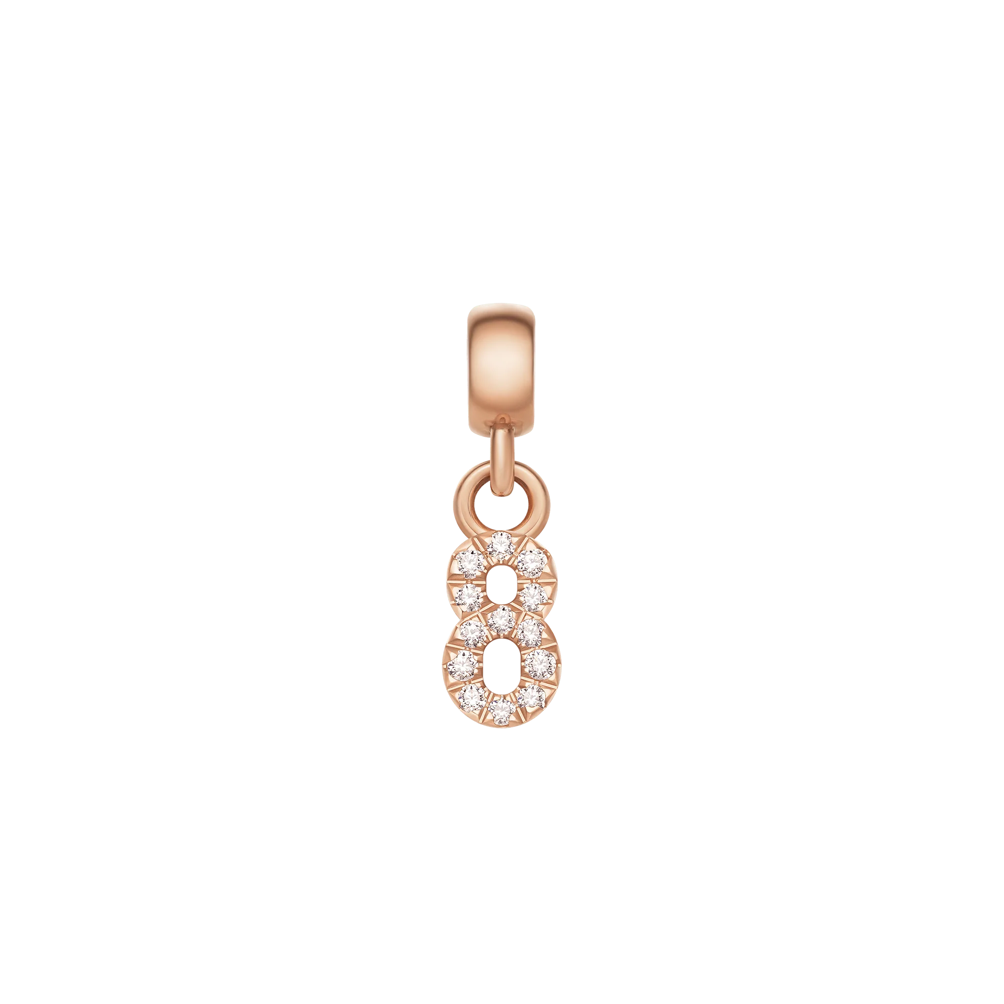 Crystal Number Charm Rose Gold - Image 3