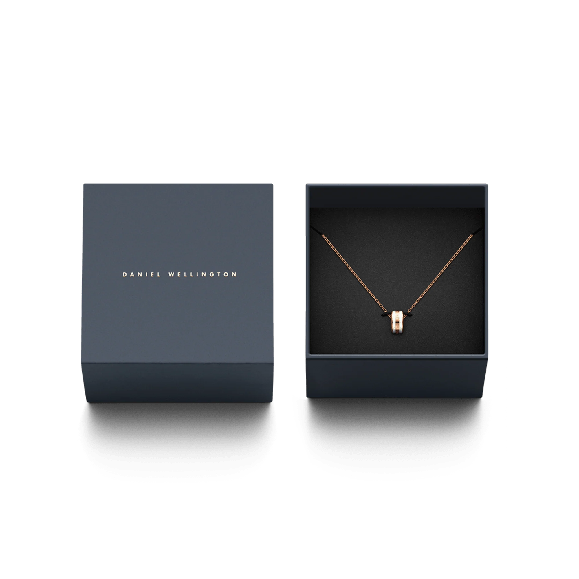 Emalie Necklace Rose Gold Satin White - Image 4