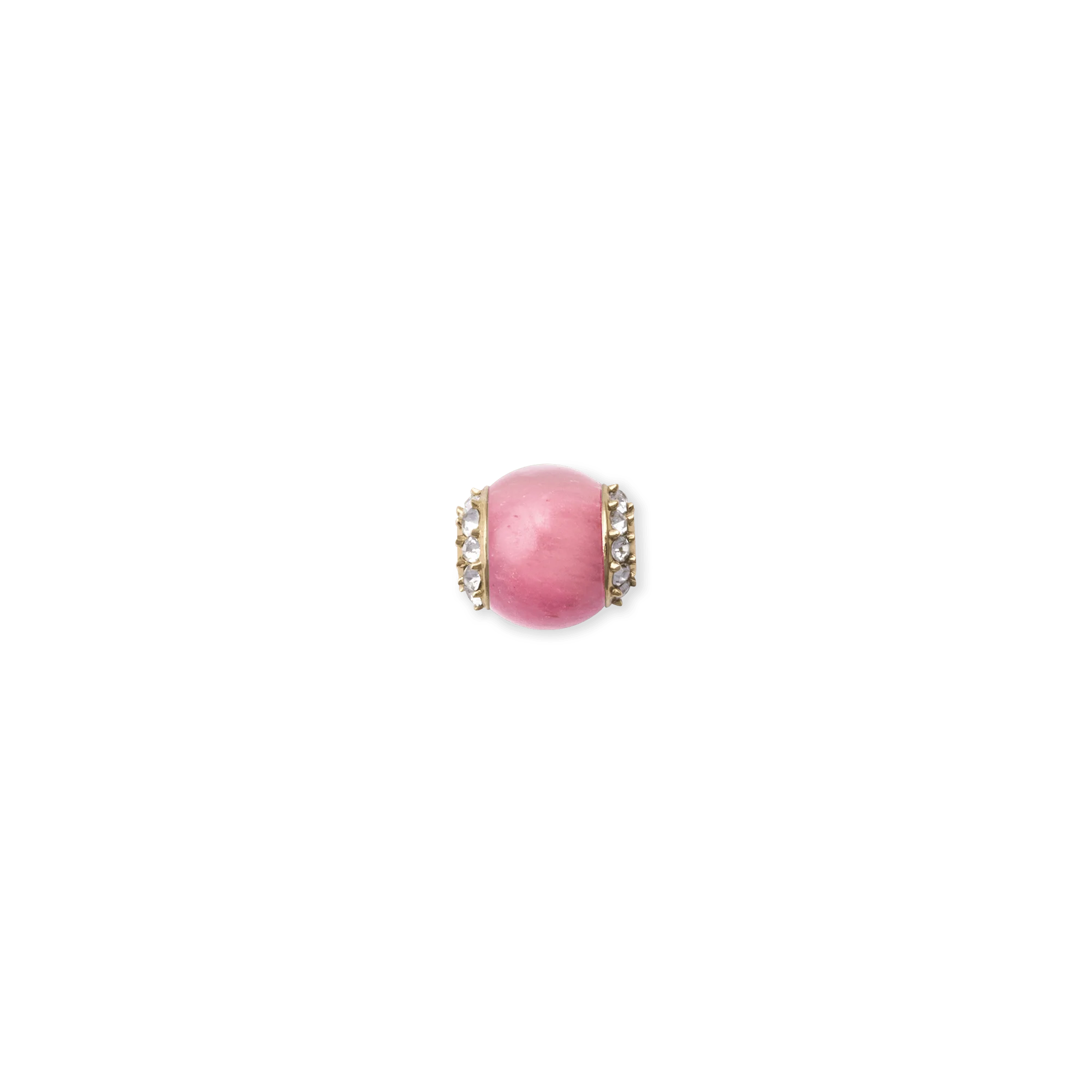 Rhodonite Crystal Orb Gold Charm