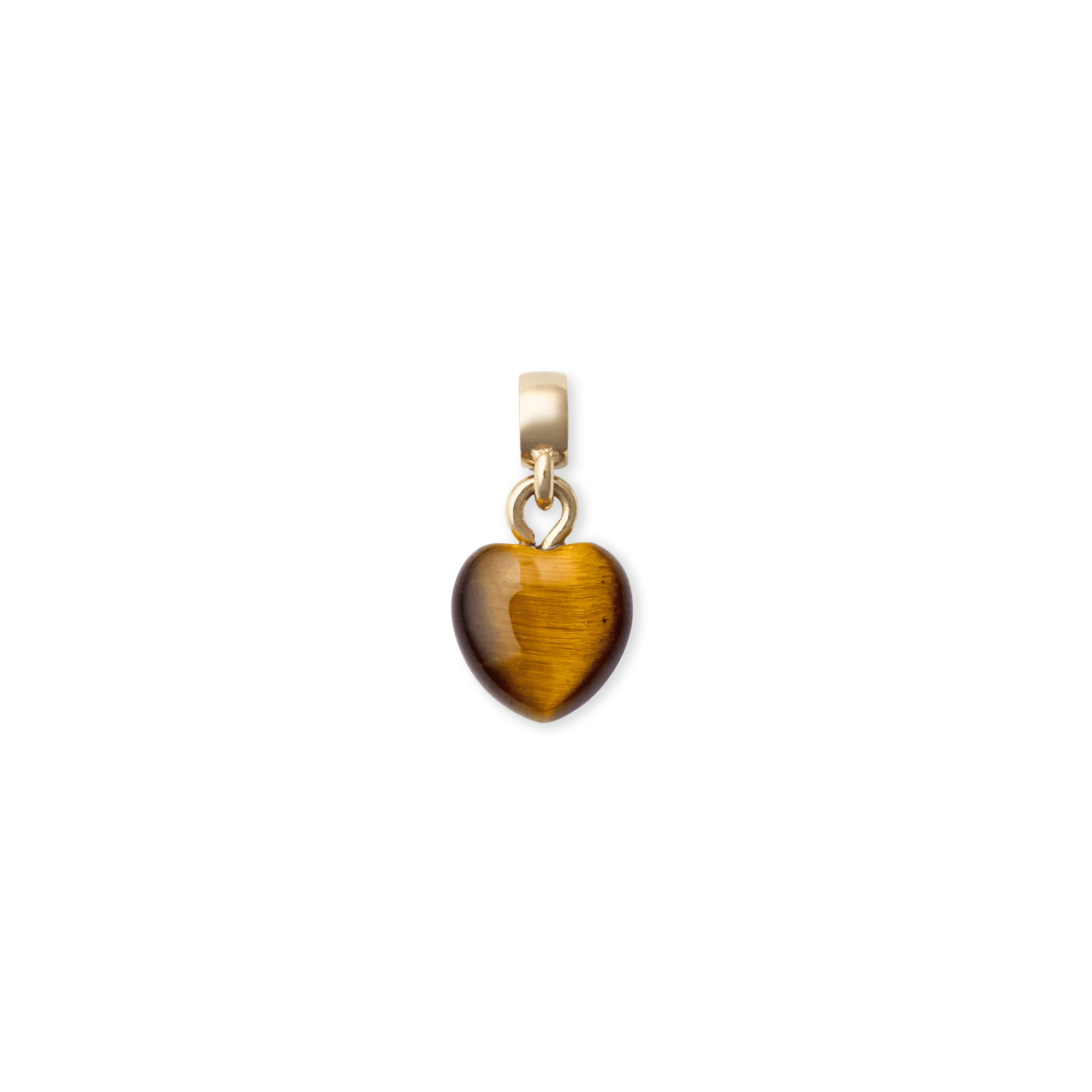 Tiger eye Heart Gold Charm